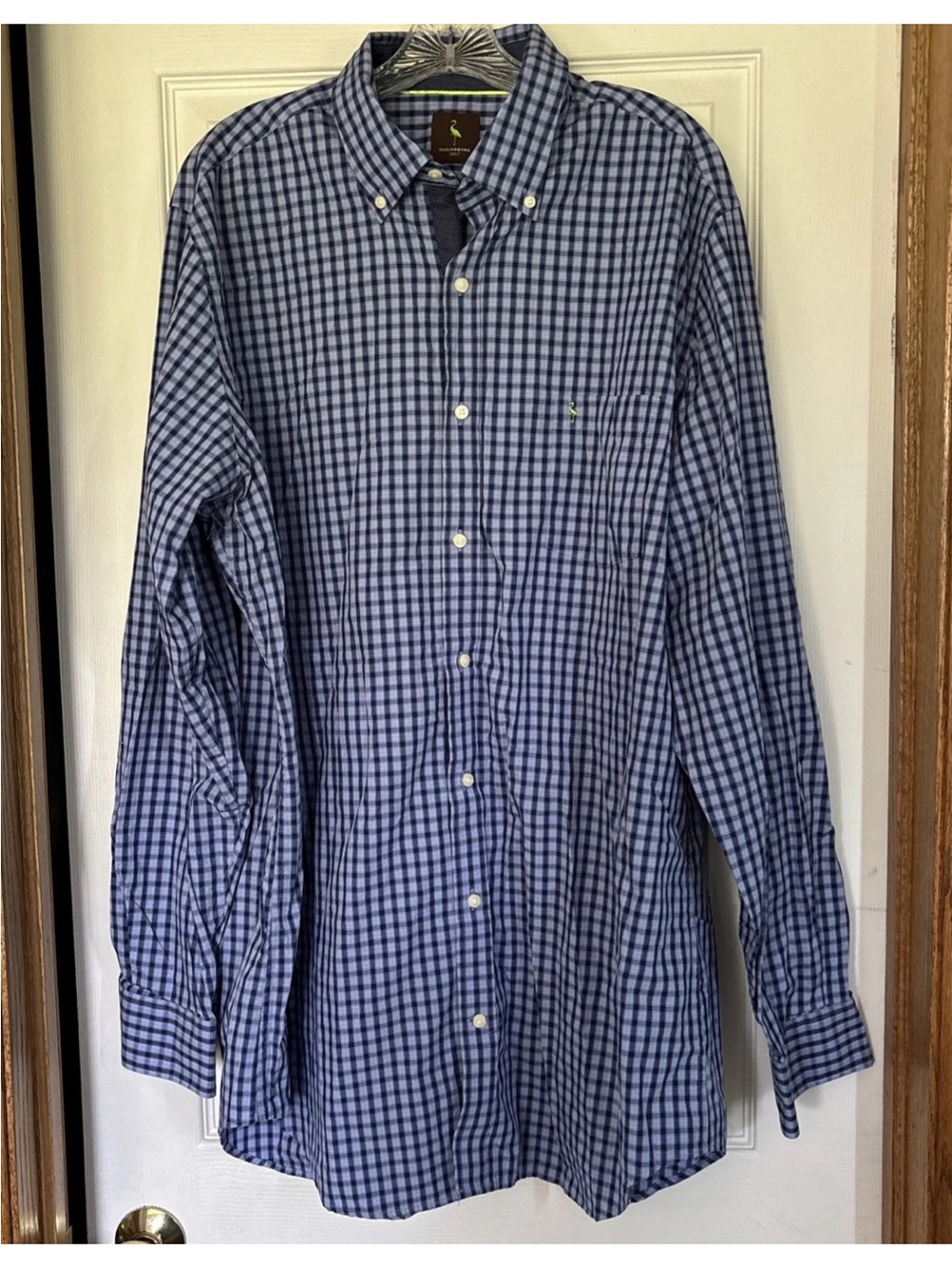 Tailorbyrd Mens Plaid Button Down Shirt Long Sleeve - 2XLT Blue 100% Cotton XXLT